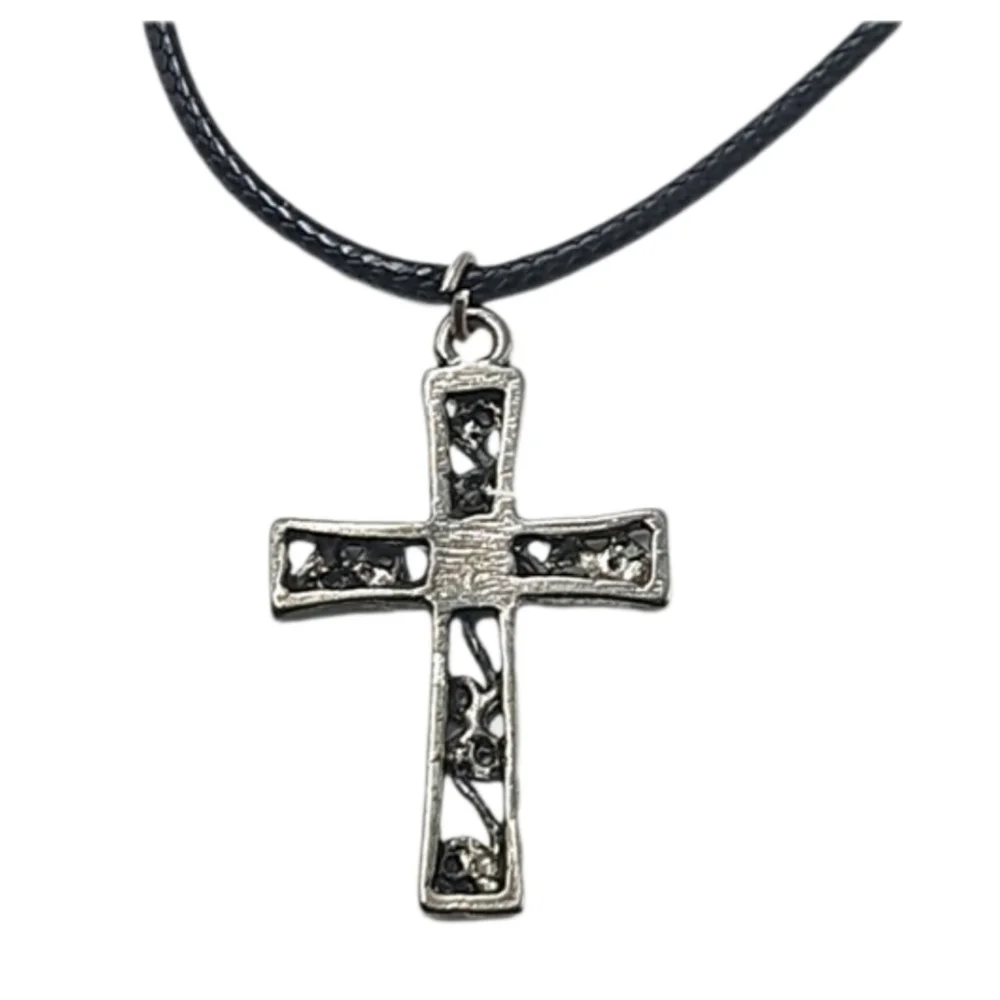 Silver Tone Filigree Cross Pendant 1.25